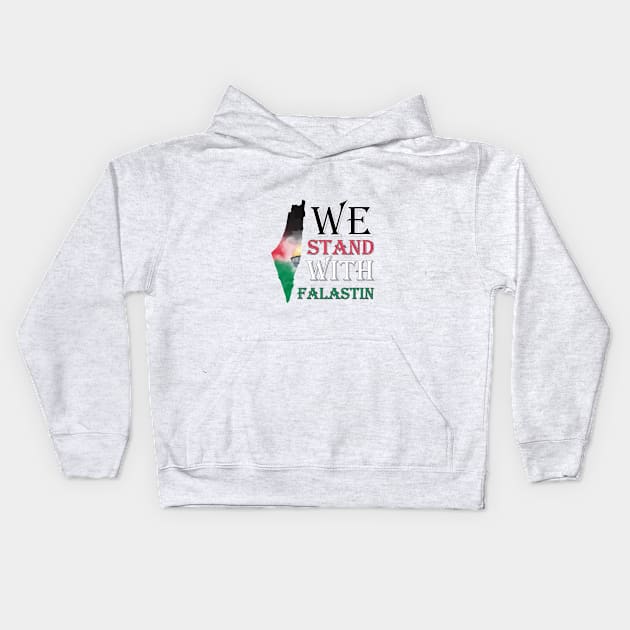 We Stand With Palestine Kids Hoodie by mutarek